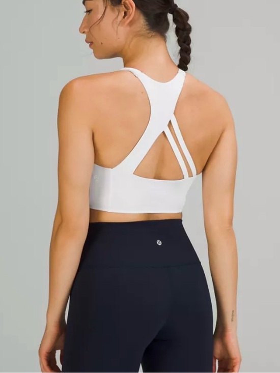 lululemon athletica Other - Lululemon Strong Lines Bra Medium Support Sports Bra Sz 8 White high neck run